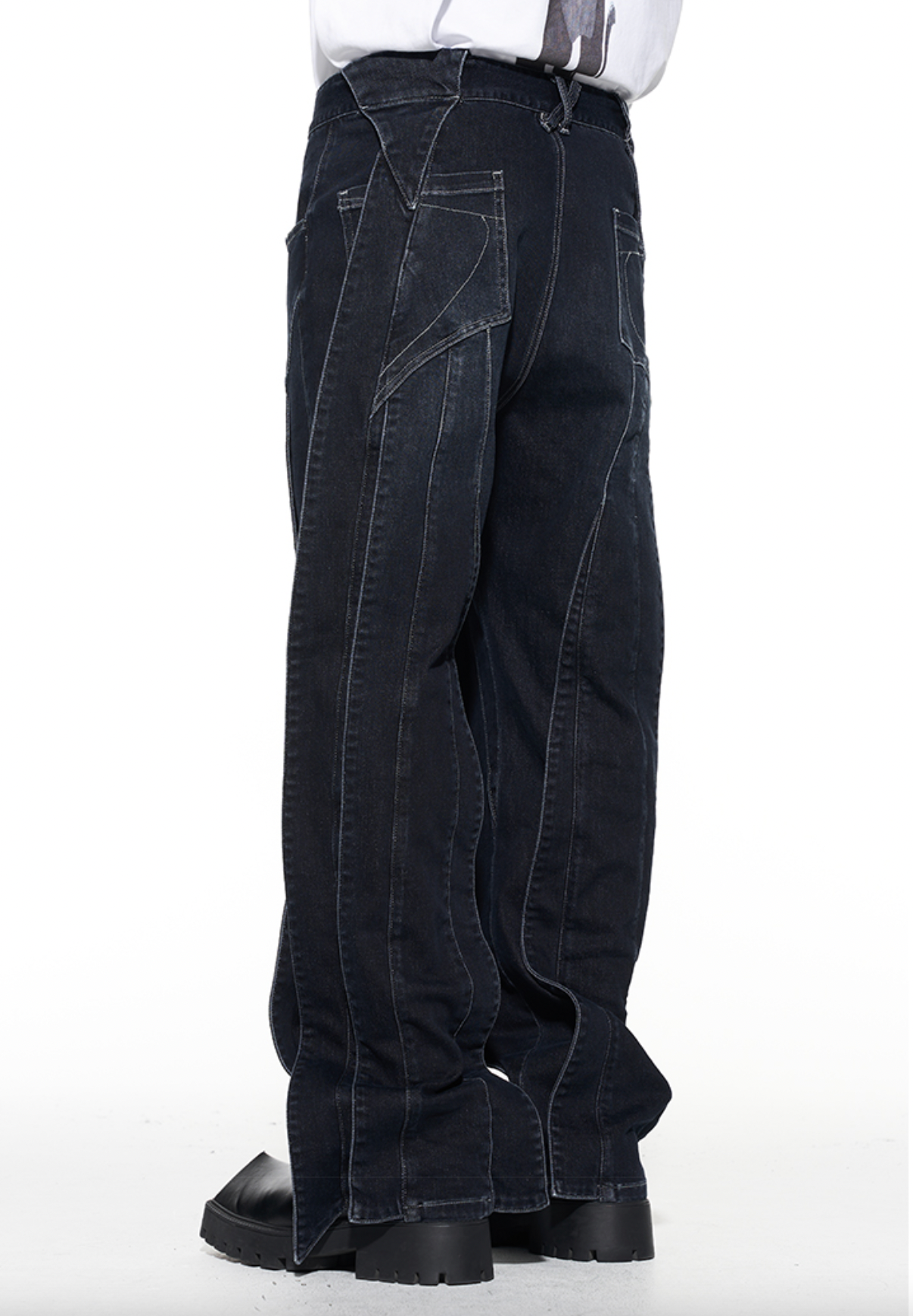 Buy IS.U Black Womens Wide Leg Black Denim Jeans With Contrast Stitch |  Shoppers Stop